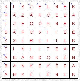 picture Crossword puzzle - Hungarian