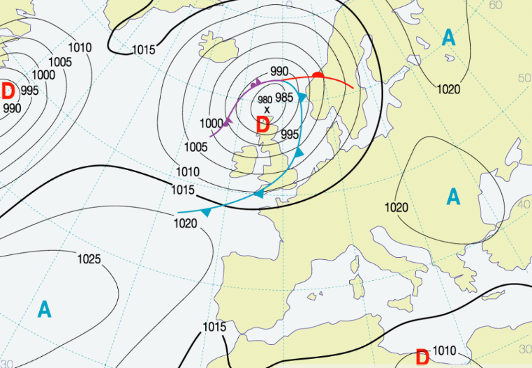 Image Meteorologie : vent d'ouest en France