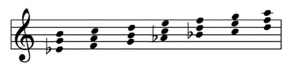 Image Musique : Accords harmonises a partir de la Gamme de mi bemol majeur2